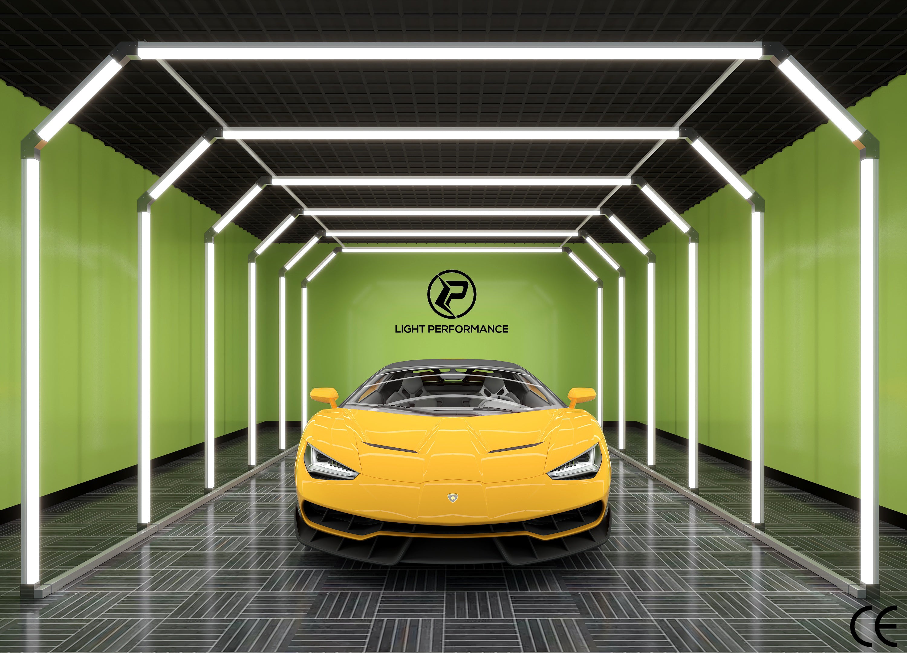 Sport Auto im ein Tunnel mit Orange Licht ai generiert 28791518